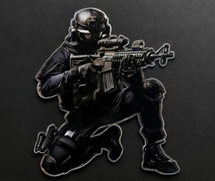 Elite Special Forces Military Soldier Silhouette Decal/Sticker 5″x 5.5″