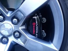 Silver / Red CHEVROLET + BREMBO Camaro Brake Caliper Decal Stickers Hi-Temp 4x
