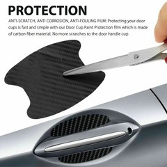 4PCS Carbon Fiber Car Door Handle Scratch-Resistant Protective Film Stickers