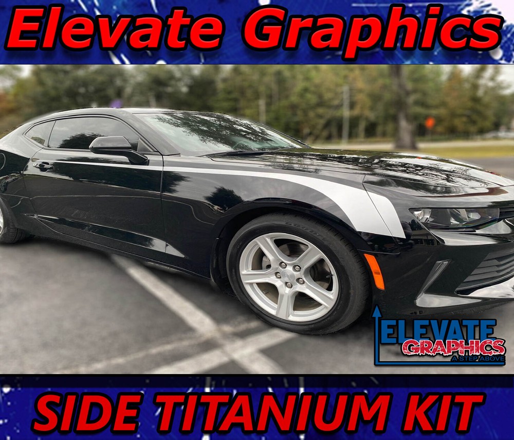 For Chevy Camaro Graphics Side Titanium Stripes Vinyl Decals Stickers 2010-2024