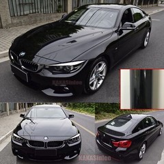 50FT Solid Black Ultra Gloss Chrome Metallic Whole Car Vinyl Wrap PVC Sticker US