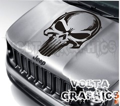Vinyl Hood Decal for Jeep Renegade 2015-2024 The Punisher skull face Hood Decal