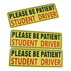 3Pcs Student Driver Magnet Car Signs Car Bumper Sticker Decal Please Be Patient