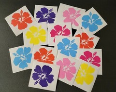 Hibiscus Hawaiian Flower Vinyl Decal Sticker Beach truck car laptop tumblers