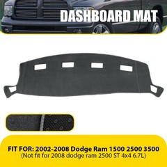 Gray Black Dash Mat Dashboard Cover For 2002-2008 2007 Dodge Ram 1500 2500 3500