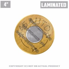 1 Custom Thick Laminated Glossy 4″ 3M Premium Decal Sticker BRASS 45 AUTO PRINT