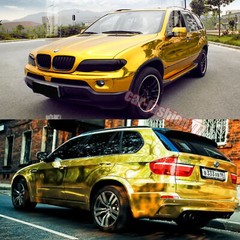 Gold Flat Smooth Mirror Chrome Car Wrap Metal Vinyl Decal Sticker Air Free US