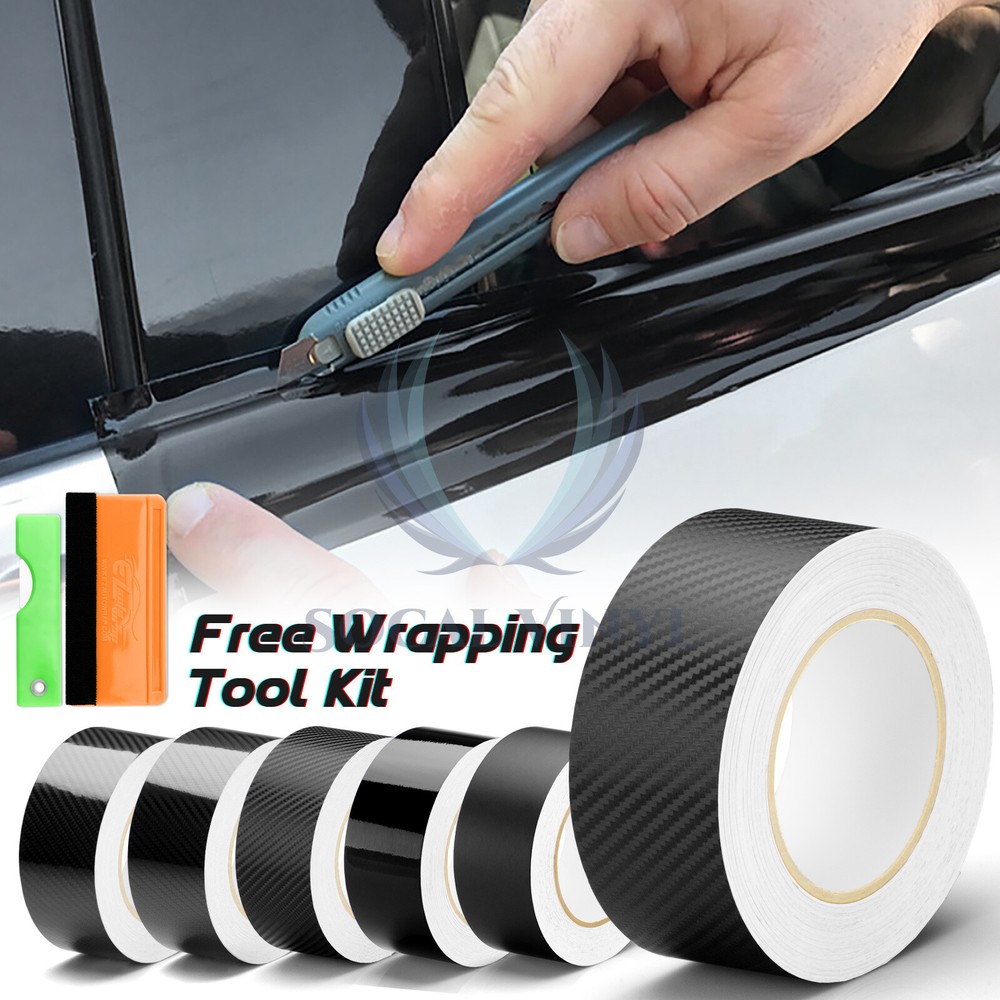 Gloss / Matte / Carbon Fiber Style Black Vinyl Wrap Roll Chrome Delete1 Car Trim