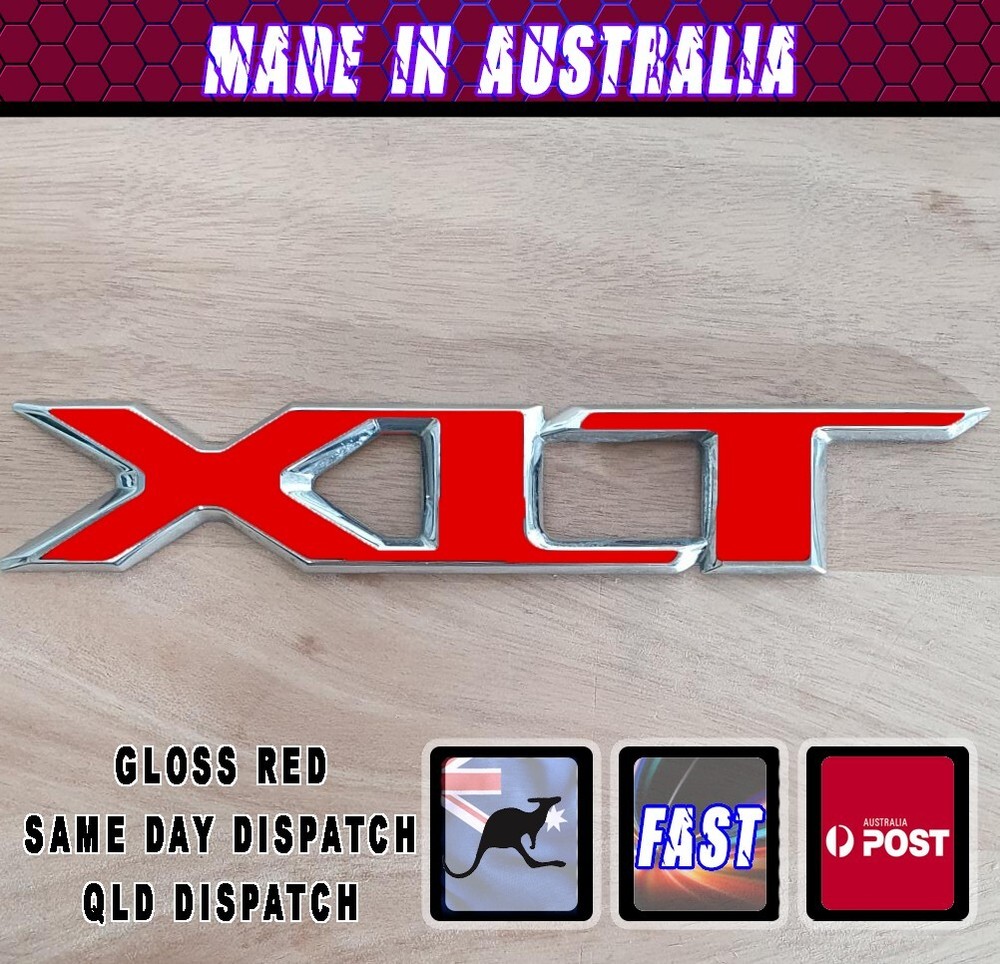 badge overlay fits Ford Ranger XLT GLOSS RED finish 4wd Ute Sticker SET OF 2