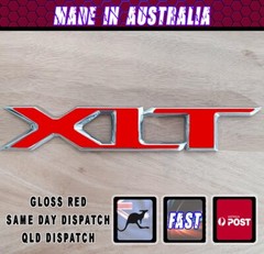badge overlay fits Ford Ranger XLT GLOSS RED finish 4wd Ute Sticker SET OF 2