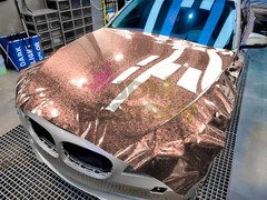 24K Chopped Forged Carbon Fiber Gloss Rose Gold Vinyl Wrap Sticker Decal Sheet