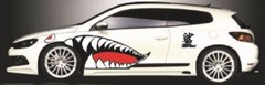 2x 41” Shark Mouth Tooth Teeth Sticker Vinyl Exterior Decal For Car Side Door