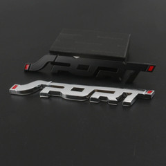 Car Accessories Sticker Styling Metal 3D Chrome Black Auto Car Trunk Racing Spor