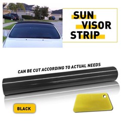 60×10” Car Window Tint Windshield Sun Visor PVC Vinyl Decal Strip Sticker Black