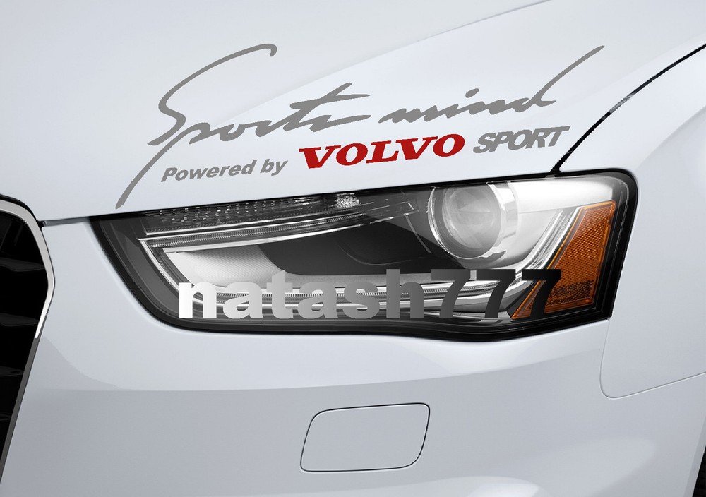 Sports Mind Powered by VOLVO Sport Racing Decal sticker emblem logo SILVER/RED