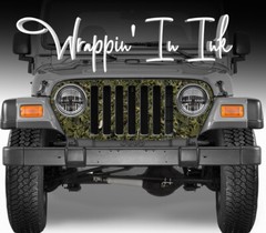 Grill Wrap in Marshland Camouflage for the Jeep Wrangler 1997-2006