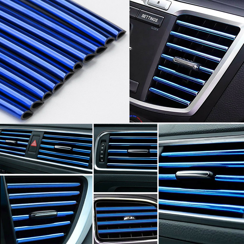 10X Car Truck Air Conditioner Outlet Vent Decoration Strip Interior Accessories