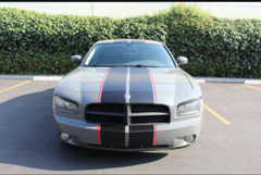 FOR 06-10 Dodge Charger 10″ Racing Stripe 36 FEET Graphic Decal + Red Pinstripe