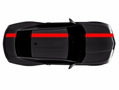 NEW Chevy CAMARO Single 6″ Rally Car RACING STRIPES Gloss Red vinyl Decal