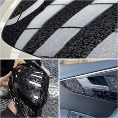 Premium Forged Carbon Fiber Vinyl Film Wrap Roll High Gloss Black Sticker Decal