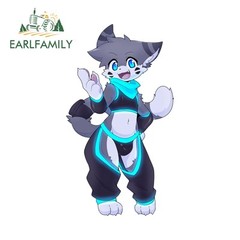 EARLFAMILY 5.1″ Cute Furry Car Stickers Creative Suitcase VAN SUV ATV JDM Decals