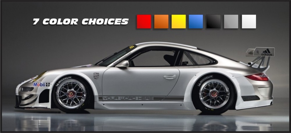 Side Stripe Custom Decal Kit Fits Porsche 997 & 991/992 911 Models