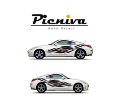 Picniva sty267 Racing Car Body Side Stripes Sticker Decal 2 Pcs