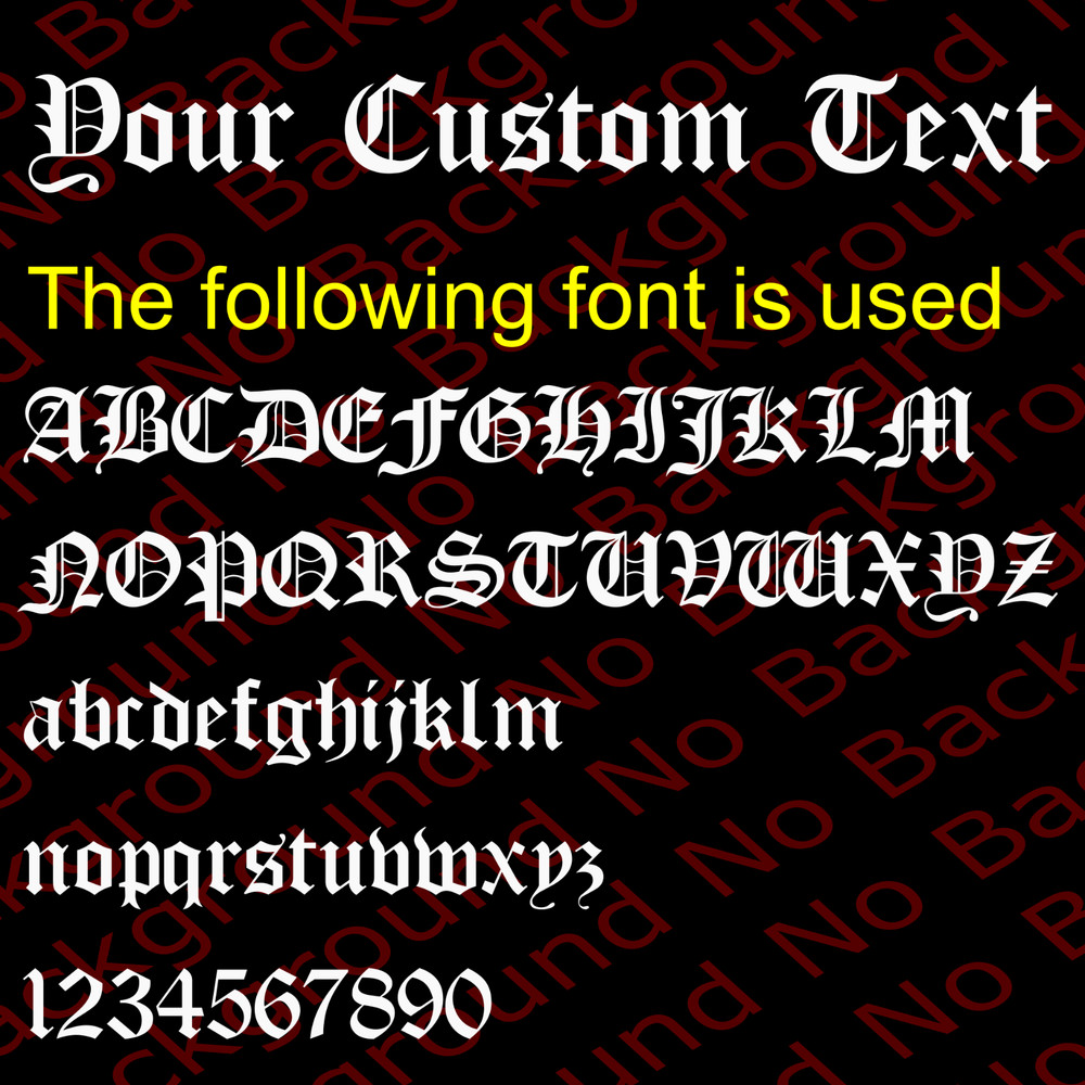 PERSONALIZED/CUSTOMIZED/FREE TEXT/YOUR NAME Vinyl Decal Old English Gothic BS027