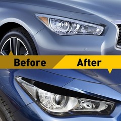 Headlight Eyelid Eyebrows Eye Lid Brow Gloss Black For Infiniti Q50 2014- N