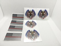 US Flag & American Eagle Die Cut Vinyl Decal’s Lot of 8 – U.S. Made