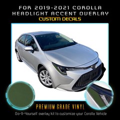 For 2019-2021 Toyota Corolla Headlight Amber Delete Overlay Decal – Flat Matte