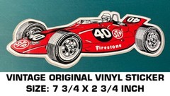 STP FIRESTONE #40 RACE CAR VINTAGE ORIGINAL VINYL STICKER DECAL RACING *