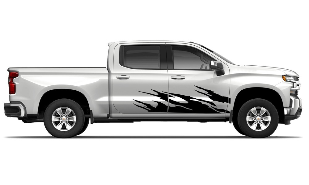 Door flames graphics stickers decal compatible with Chevrolet Silverado