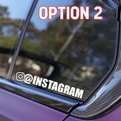(2) Custom Personalized INSTAGRAM @ Handle Username (PAIR) Vinyl Decal Sticker