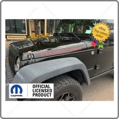 JL STYLE FOR JK 2x Jeep Wrangler RUBICON Hood Decals Stickers Red Black FJ1T9