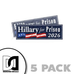 20 PACK of Anti Hillary for Prison 2026 Stickers BLUE Anti Clinton Decals 20 pk