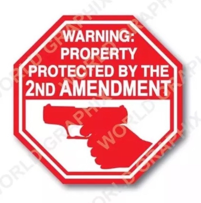 For YETI Property Protected by 2nd Amendment Pistol Gun Firearm Sticker Decal