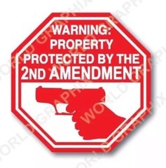 For YETI Property Protected by 2nd Amendment Pistol Gun Firearm Sticker Decal
