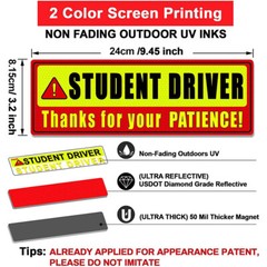 Please Be Patient Student Driver Magnet Car Signs Bumper Sticker Magnetic Decal