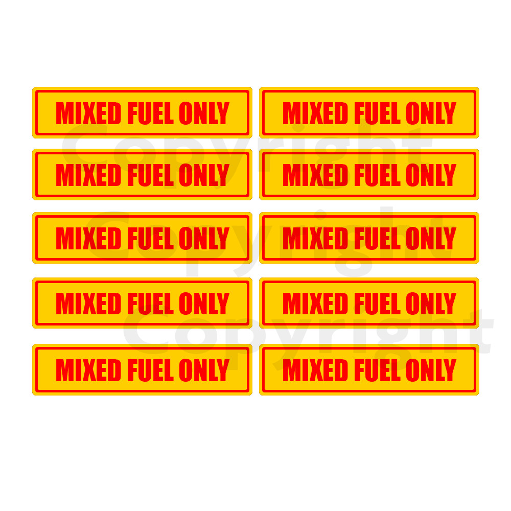 MIXED FUEL ONLY Warning sticker multi pack decal labels- Gas Powered Items