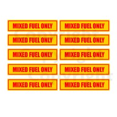 MIXED FUEL ONLY Warning sticker multi pack decal labels- Gas Powered Items