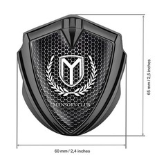 Mansory 3D Metal Shield Emblem Sticker Car for Fender Bonnet