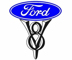Fits Vintage Ford Motor Co Ford V8 Multi Colored Vinyl Decal – FREE SHIPPING