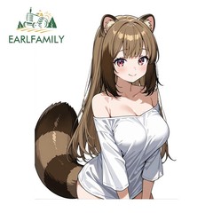 EARLFAMILY 5.1″ Furry Girl Car Stickers Funny Creative Fashionable Decoration