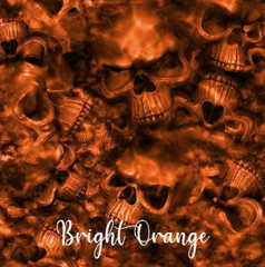 Reaper Skulls Bright Orange vinyl Wrap air release MATTE Finish 12″x12″