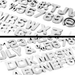 Lamoutor 43Pcs Car Emblem Letters Small size (height 1.1 inches), A-Silver