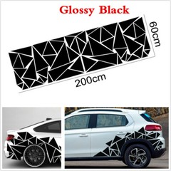 Geometric Triangle Graphics Decal Car Body Side Sticker Glossy Black Waterproof
