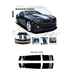 Chevrolet Camaro 2010-2013 Bumble Bee Style Stripe Graphic Kit – Matte Black
