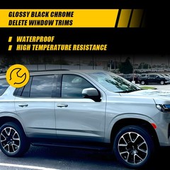 1-10Set Chrome Delete Blackout Overlay for Chevrolet Tahoe 15-20 Window Overlay