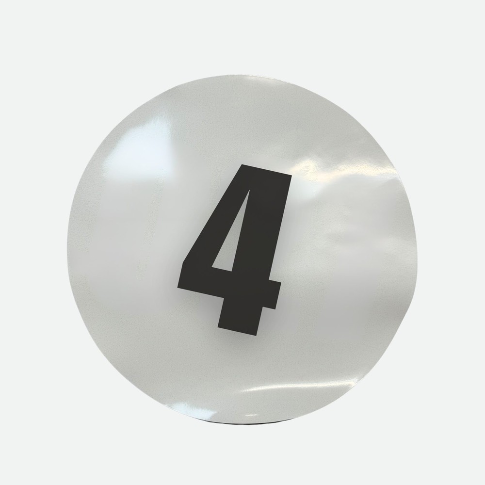Pair of 12″ Magnetic Race Car Number 4 Circular Magnet